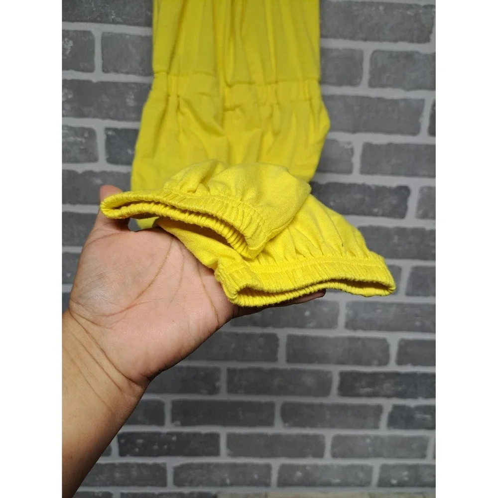 Coogi Romper Girls‎ Yellow Square Neck Racer Back Sleeveless  Drawstring Size 5